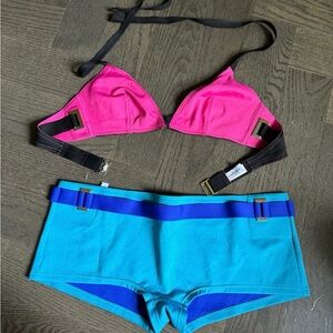 La Perla Bikini Set Pink Blue NWOT M/L